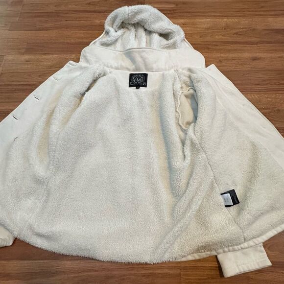 YMI Hooded Button Up Jacket Cream Colored Jacket | Size Large - Picture 11 of 13